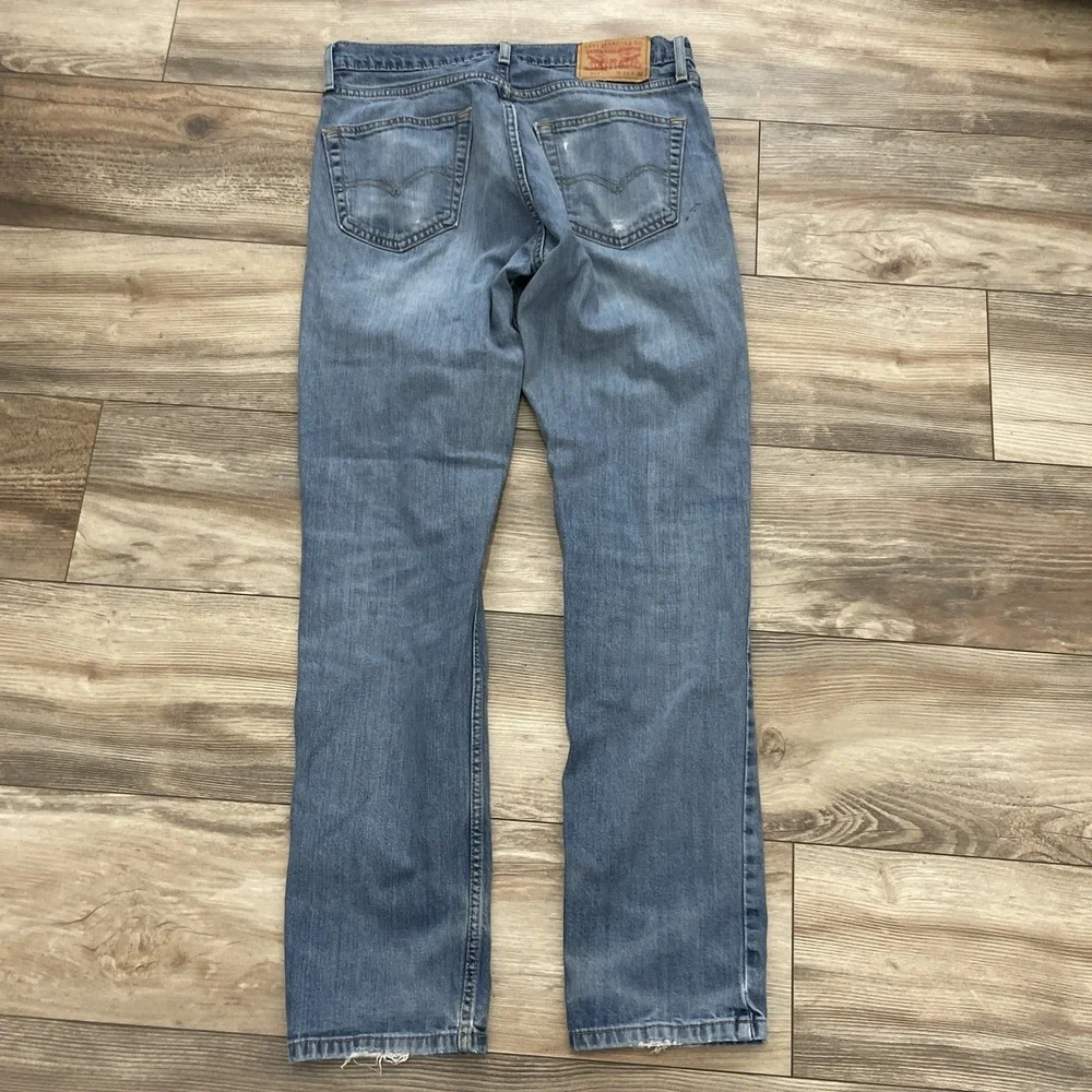 Men's Levi's 511 32x32 Dark‎ Distressed Denim Jeans